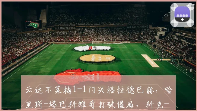 云达不莱梅1-1门兴格拉德巴赫，哈里斯-塔巴科维奇打破僵局，科克-托普扳平比分